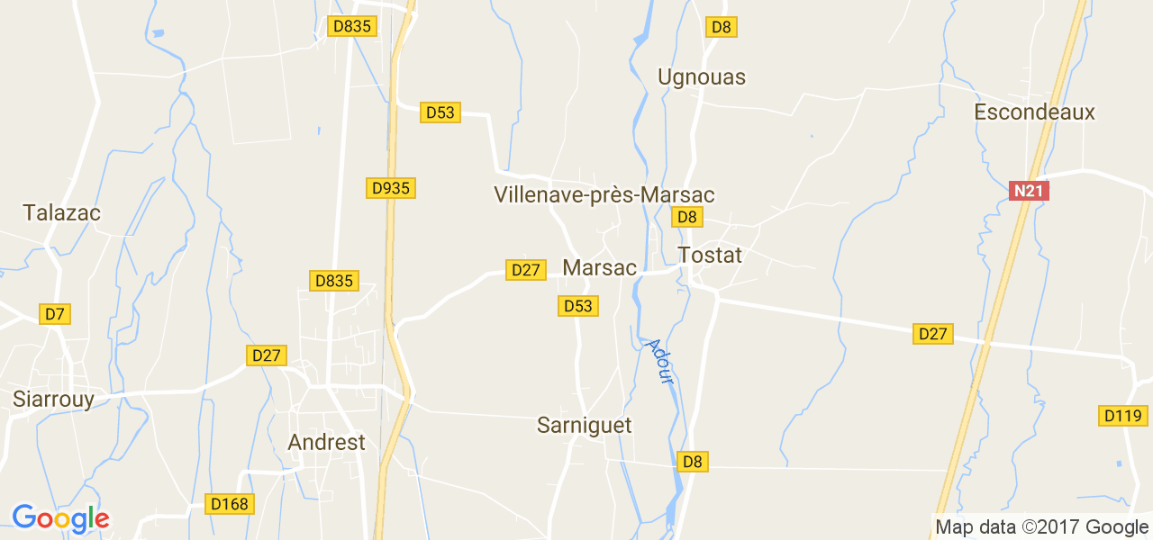 map de la ville de Marsac