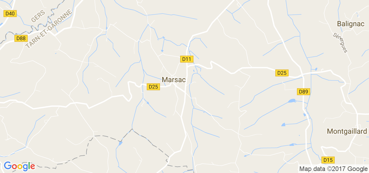 map de la ville de Marsac