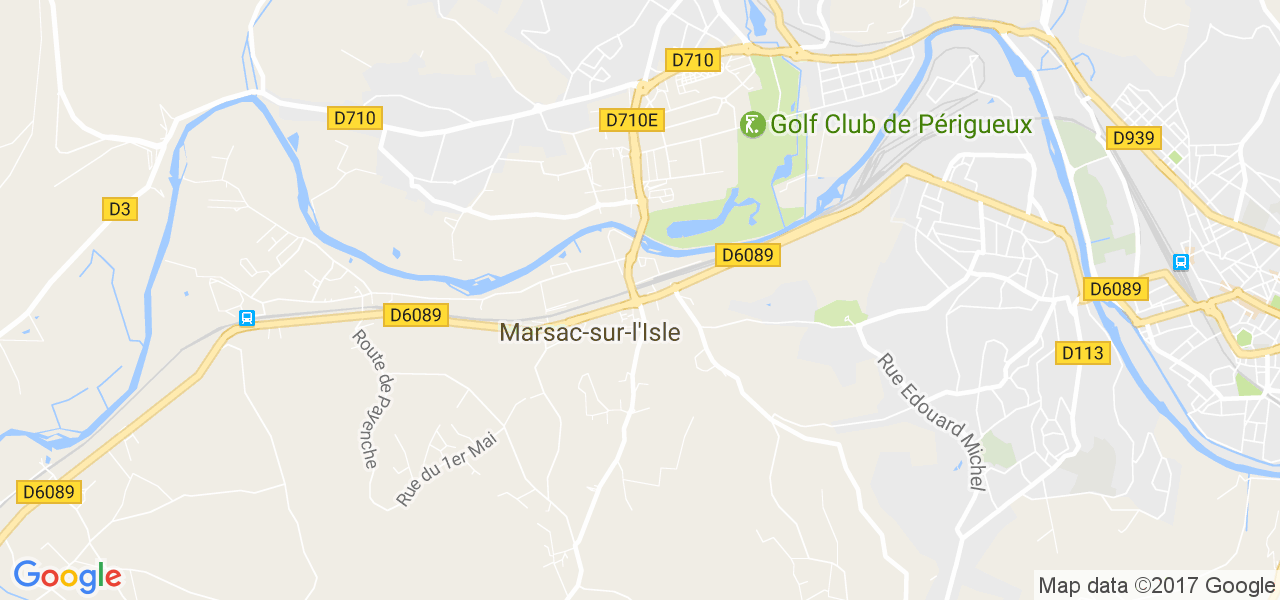 map de la ville de Marsac-sur-l'Isle