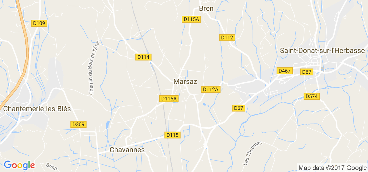 map de la ville de Marsaz