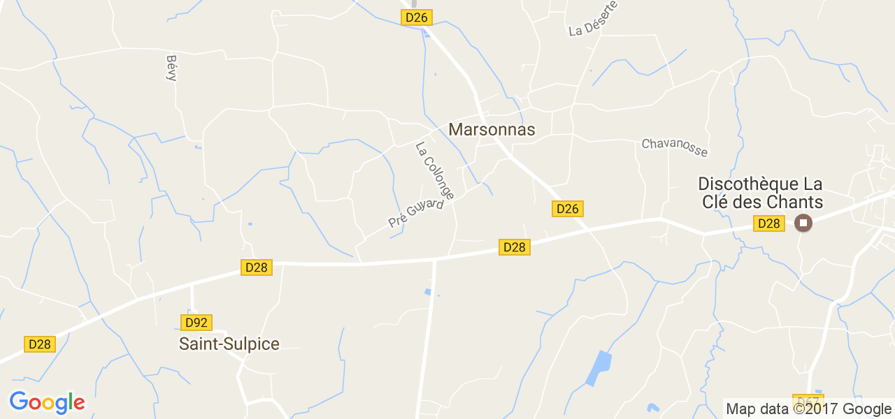 map de la ville de Marsonnas