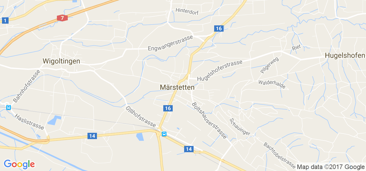 map de la ville de Märstetten