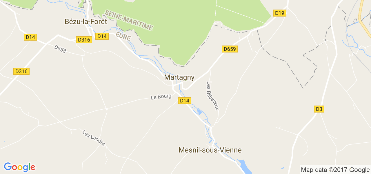 map de la ville de Martagny