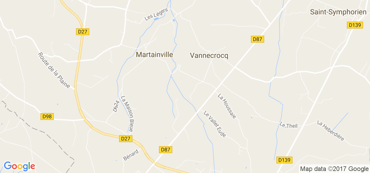 map de la ville de Martainville