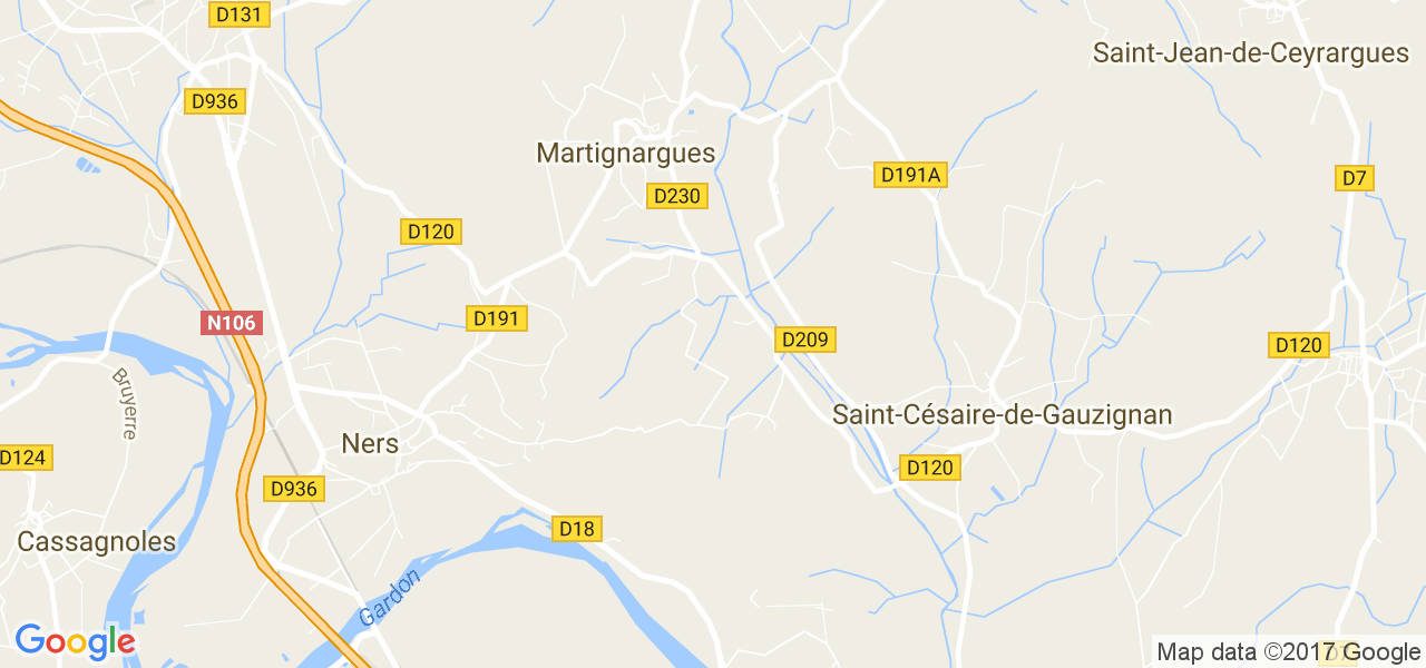 map de la ville de Martignargues