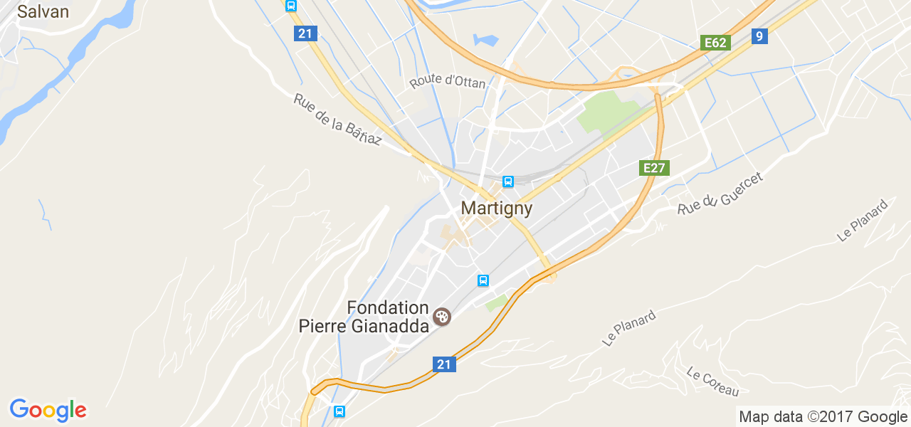 map de la ville de Martigny