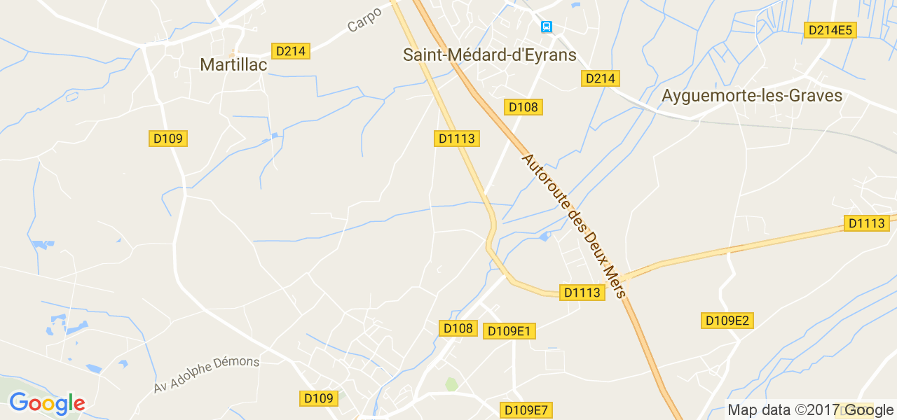 map de la ville de Martillac