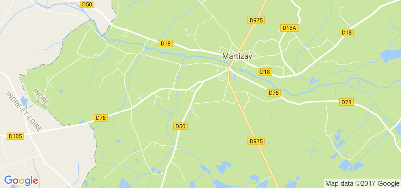 map de la ville de Martizay