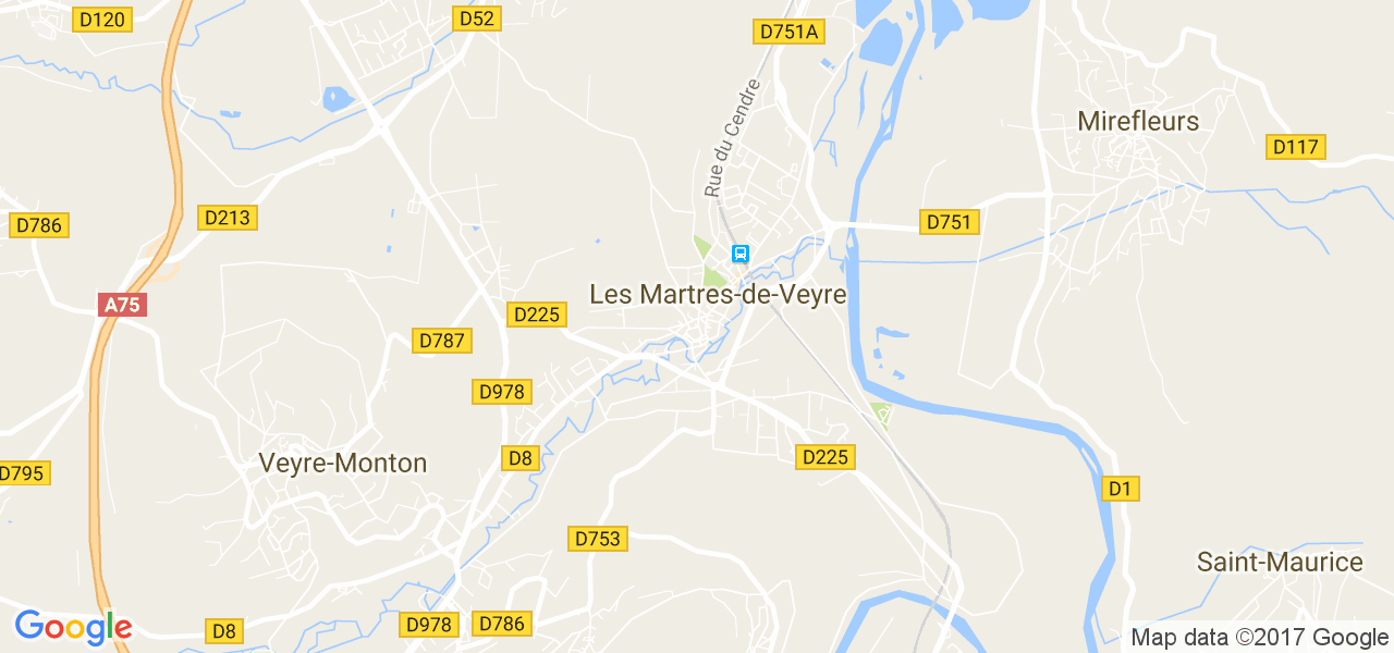 map de la ville de Martres-de-Veyre