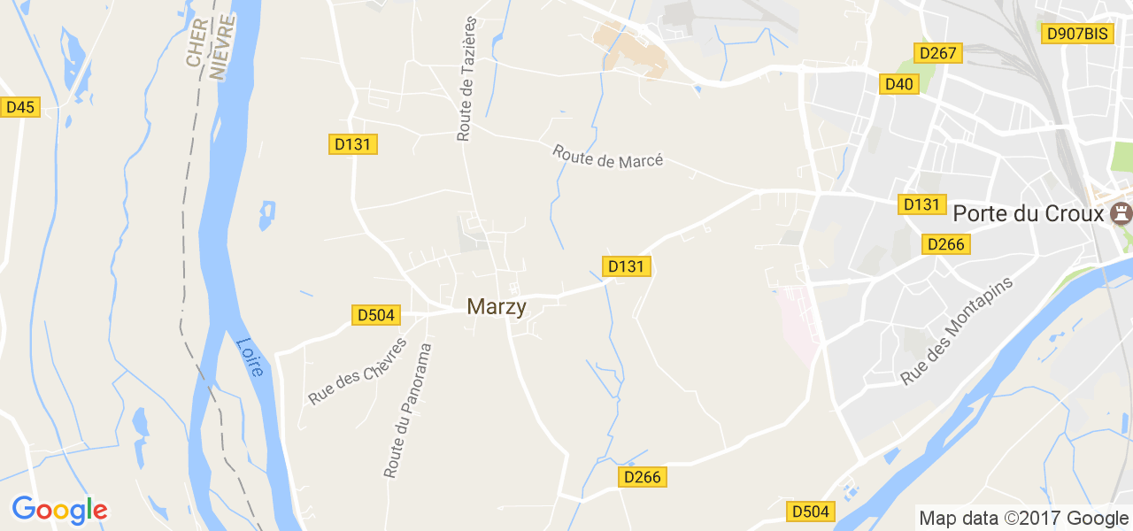 map de la ville de Marzy