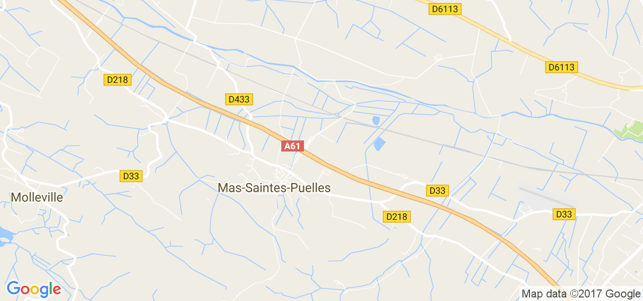 map de la ville de Mas-Saintes-Puelles