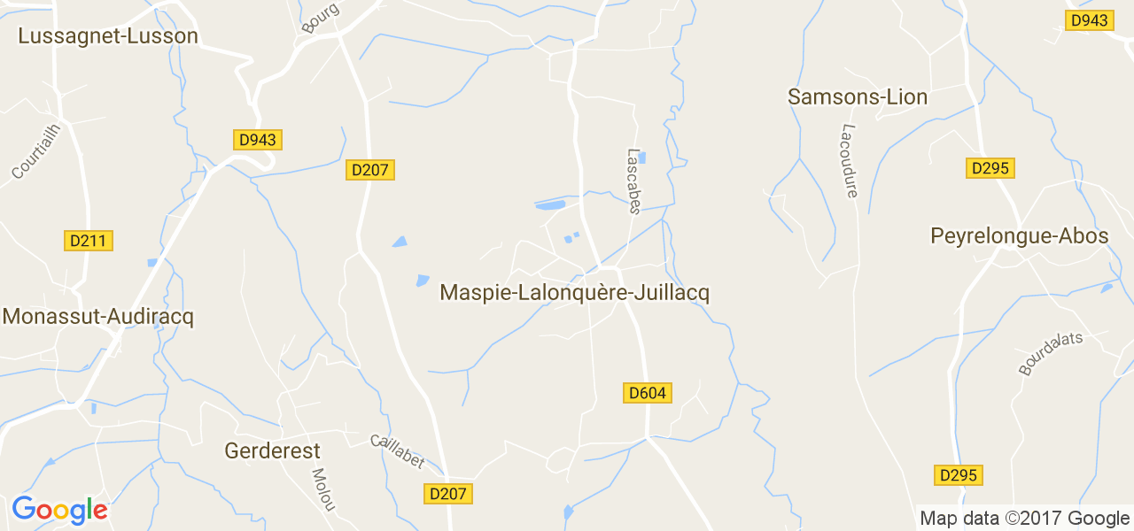 map de la ville de Maspie-Lalonquère-Juillacq