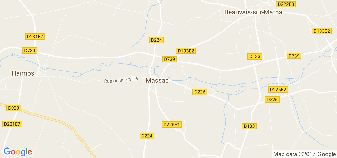 map de la ville de Massac