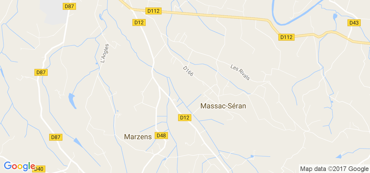 map de la ville de Massac-Séran