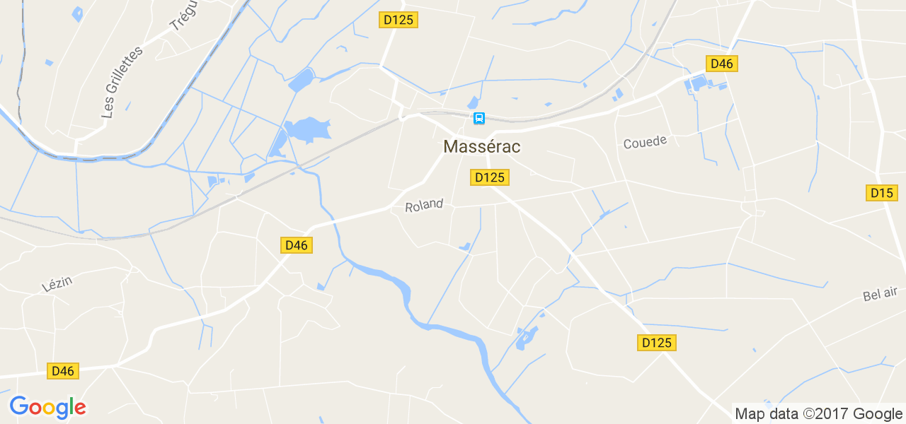 map de la ville de Massérac