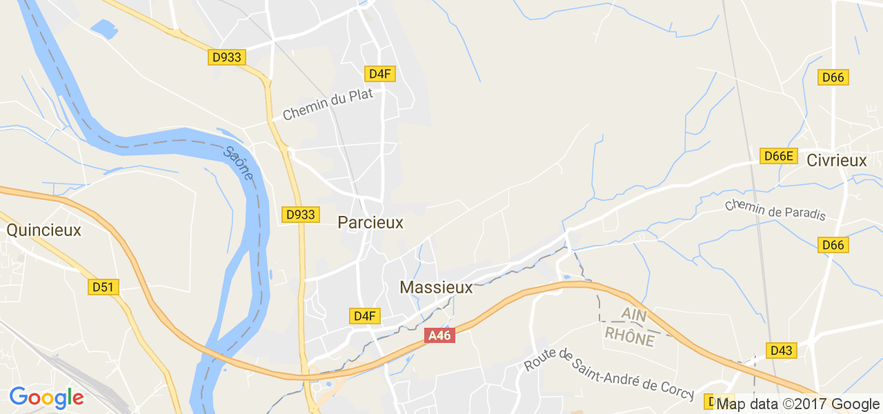 map de la ville de Massieux