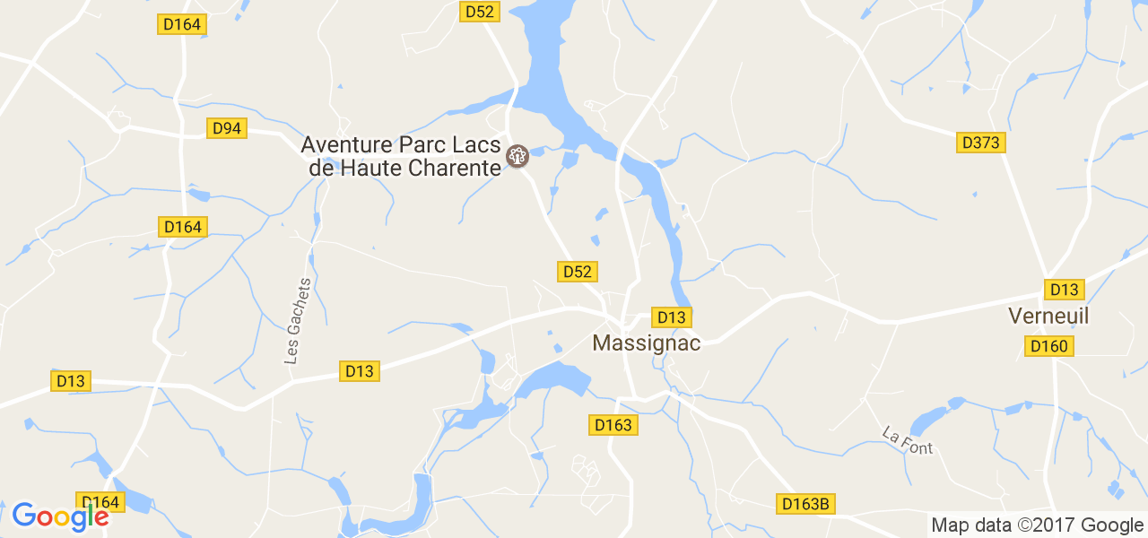 map de la ville de Massignac