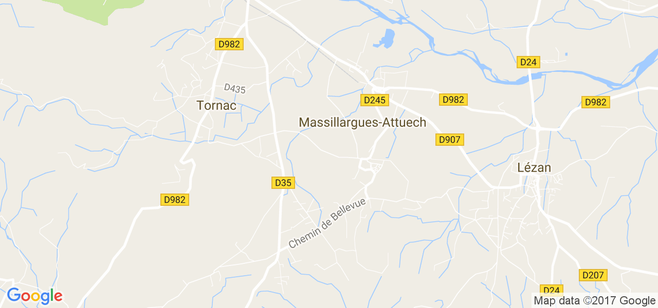 map de la ville de Massillargues-Attuech