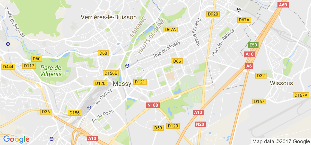 map de la ville de Massy