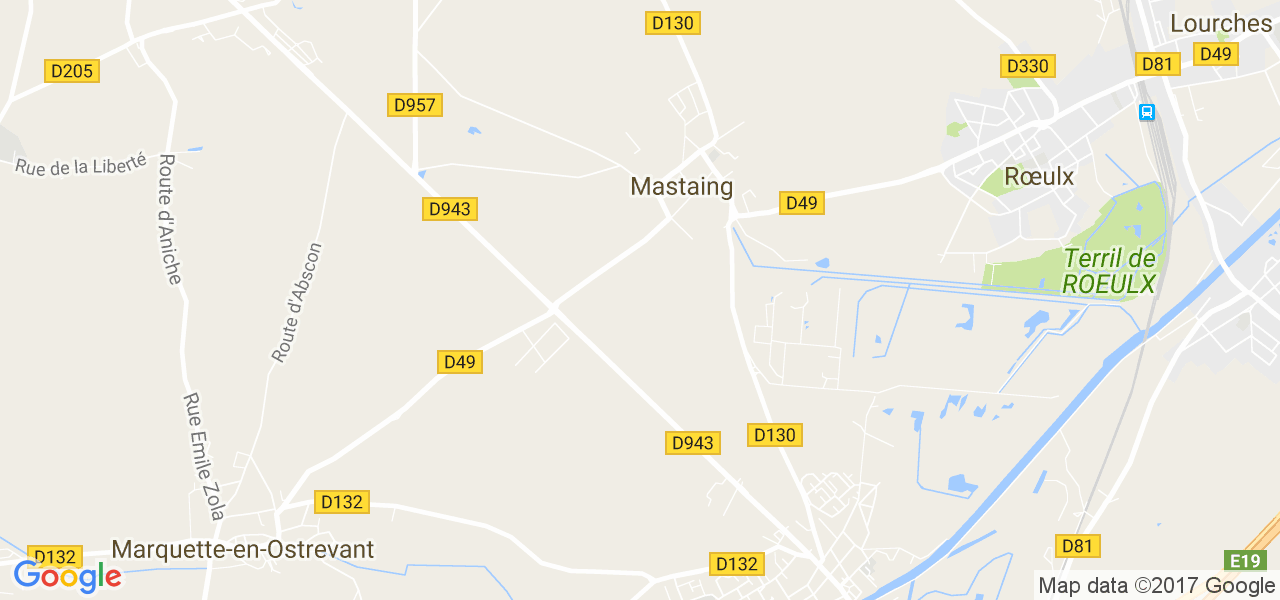 map de la ville de Mastaing