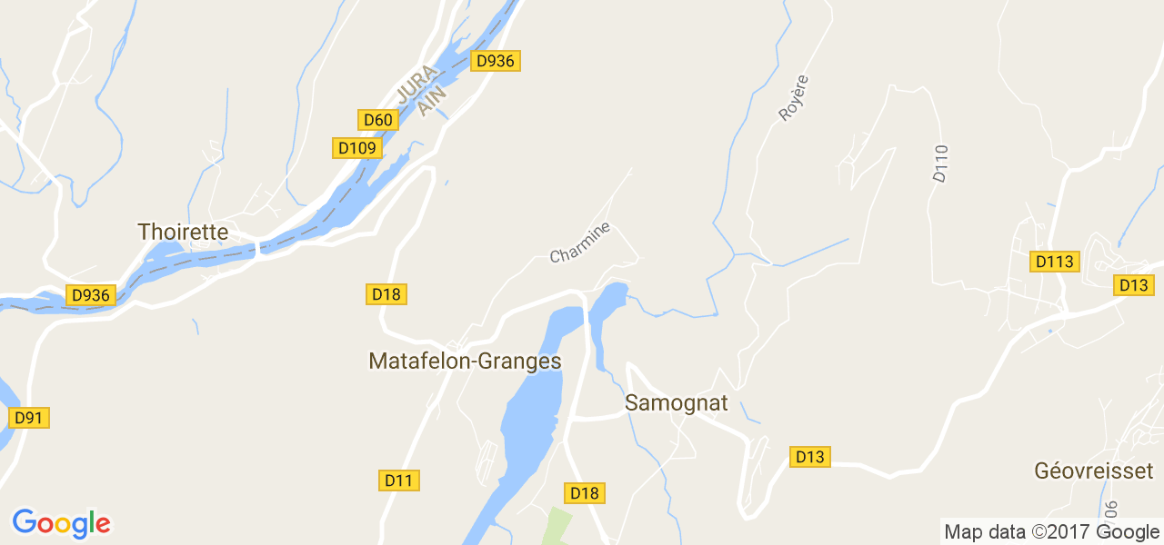 map de la ville de Matafelon-Granges