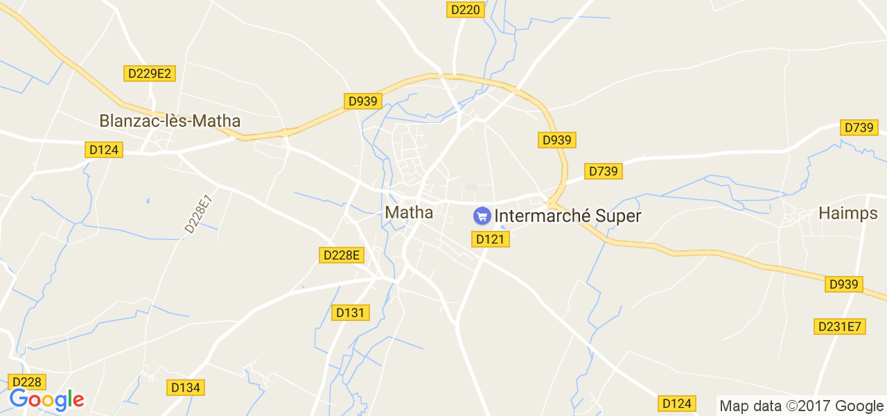 map de la ville de Matha