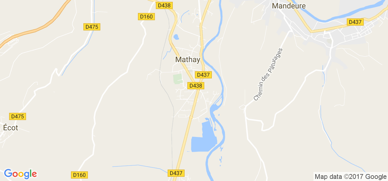 map de la ville de Mathay