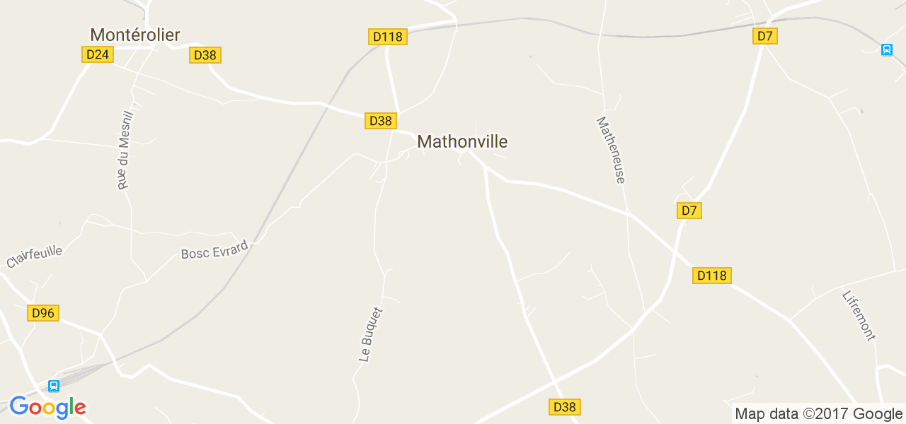 map de la ville de Mathonville