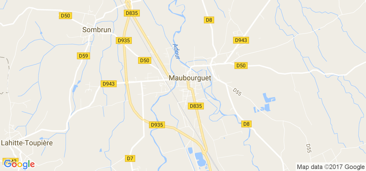 map de la ville de Maubourguet