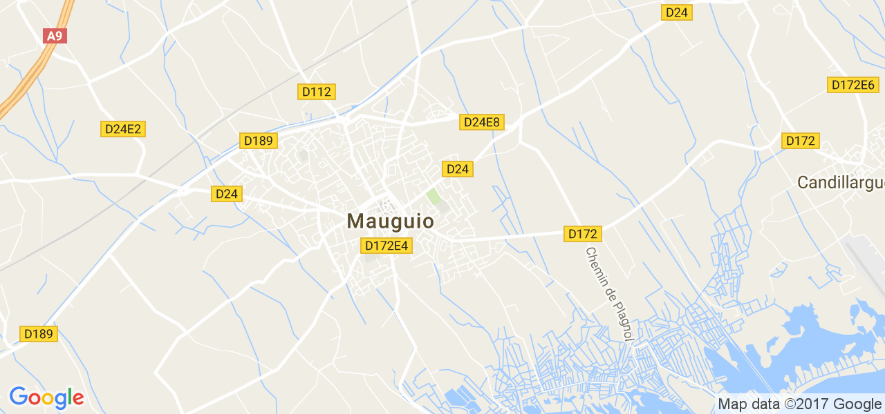 map de la ville de Mauguio