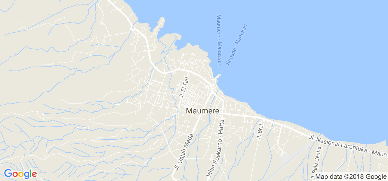 map of the city of Maumere