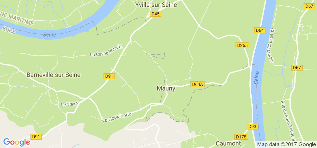 map de la ville de Mauny