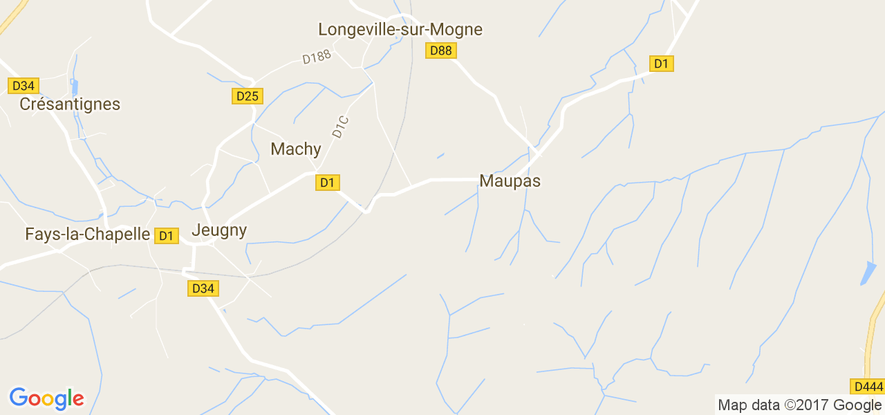 map de la ville de Maupas