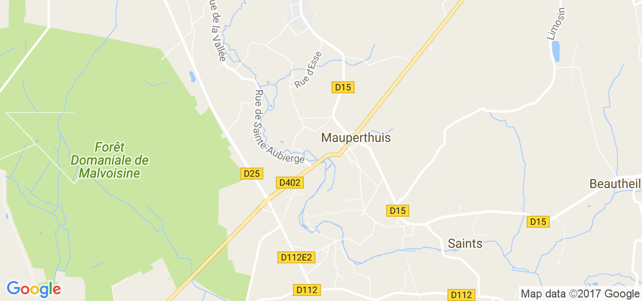 map de la ville de Mauperthuis