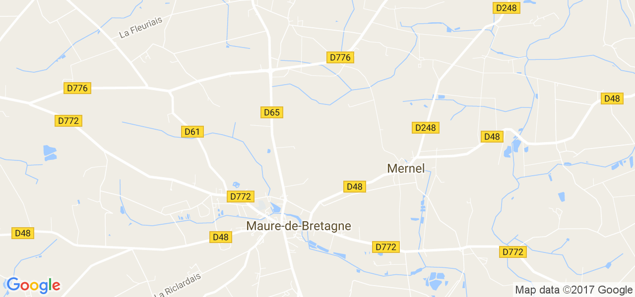 map de la ville de Maure-de-Bretagne