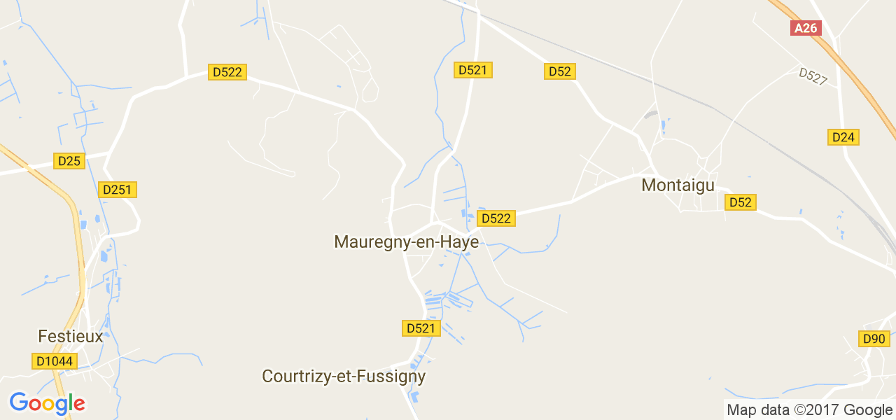 map de la ville de Mauregny-en-Haye