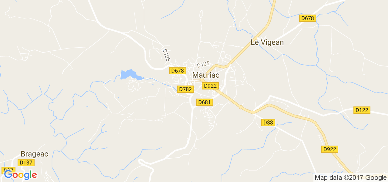 map de la ville de Mauriac