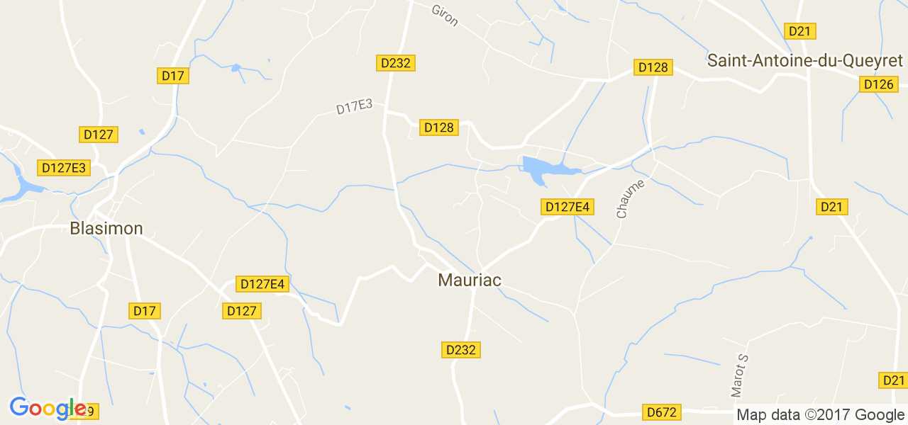 map de la ville de Mauriac