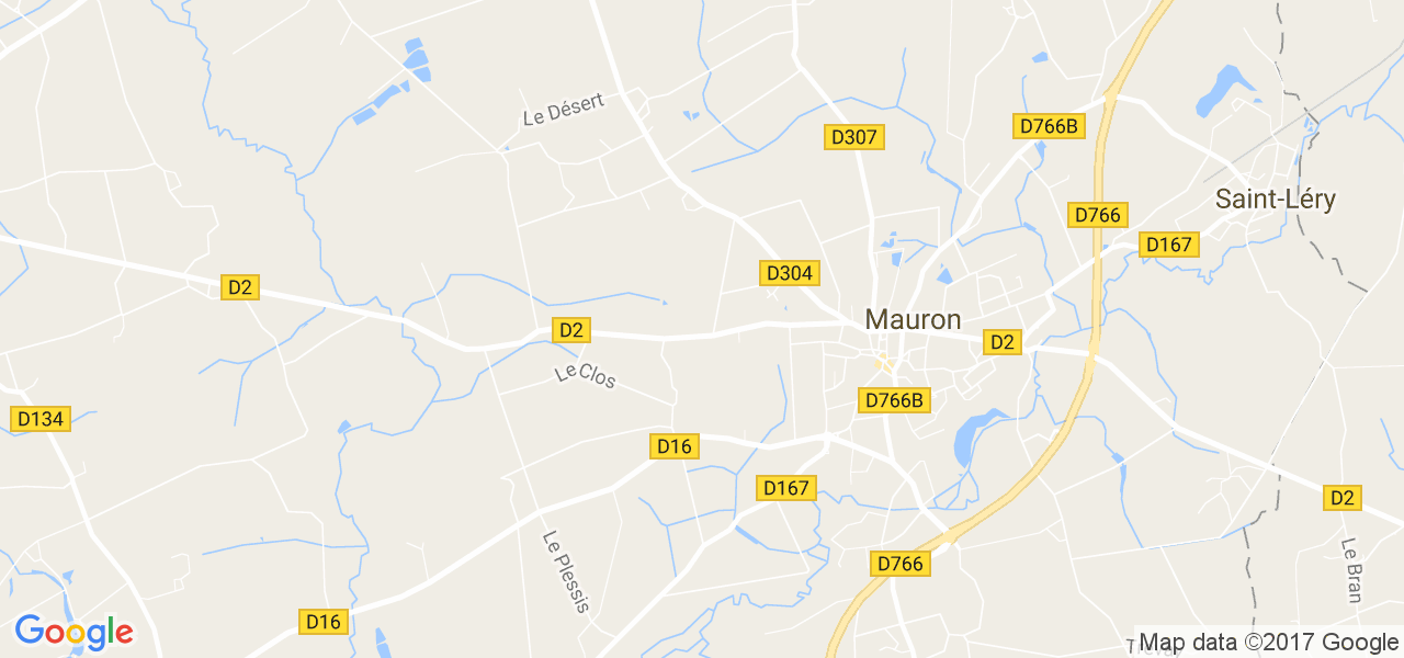 map de la ville de Mauron