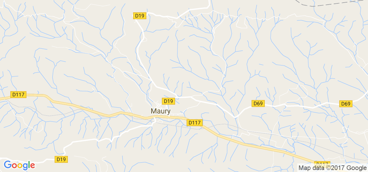 map de la ville de Maury