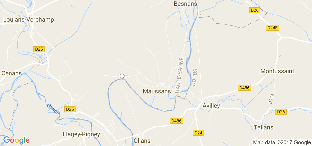 map de la ville de Maussans