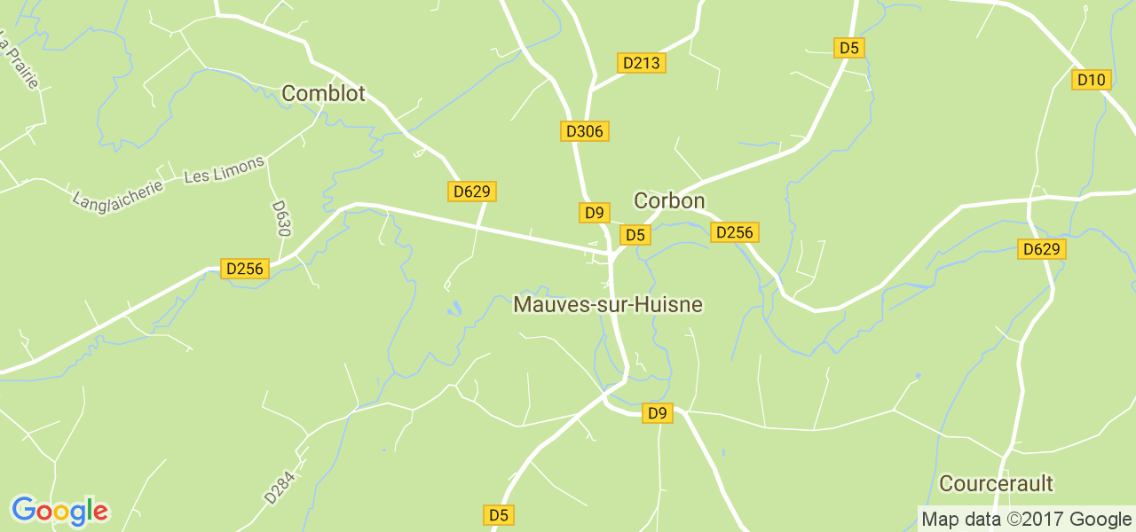 map de la ville de Mauves-sur-Huisne