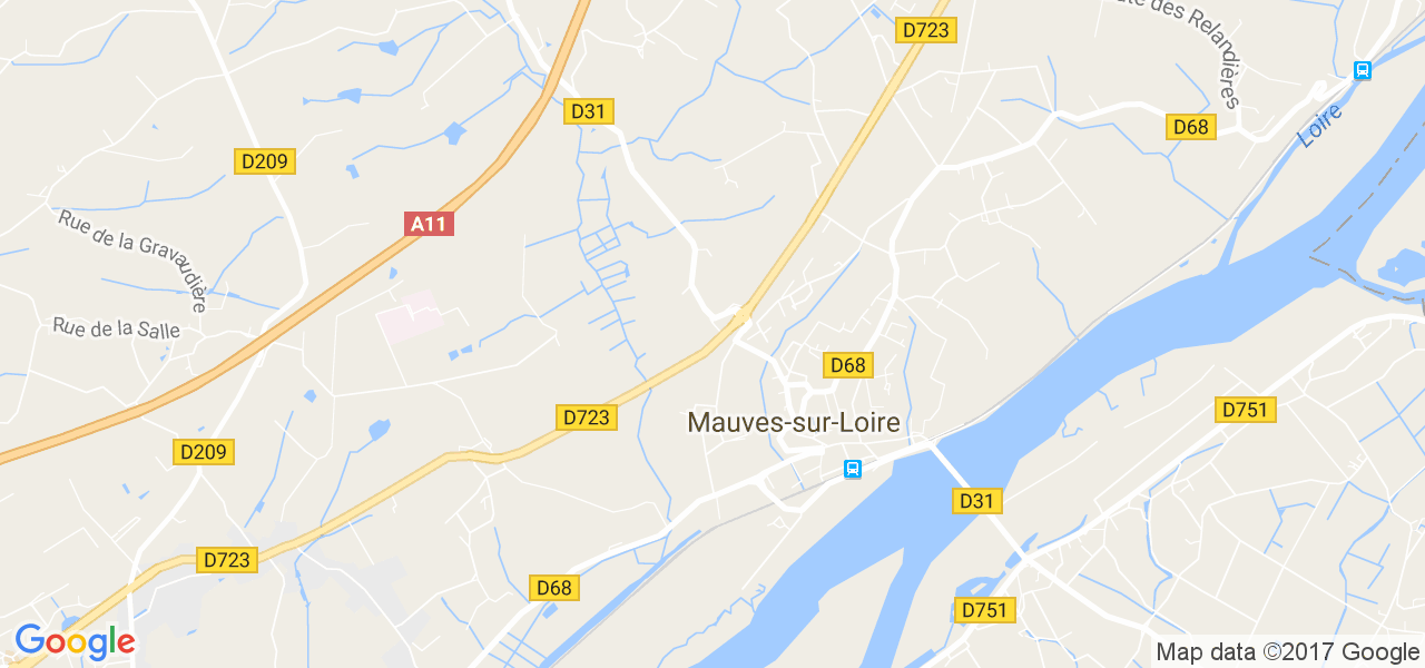 map de la ville de Mauves-sur-Loire