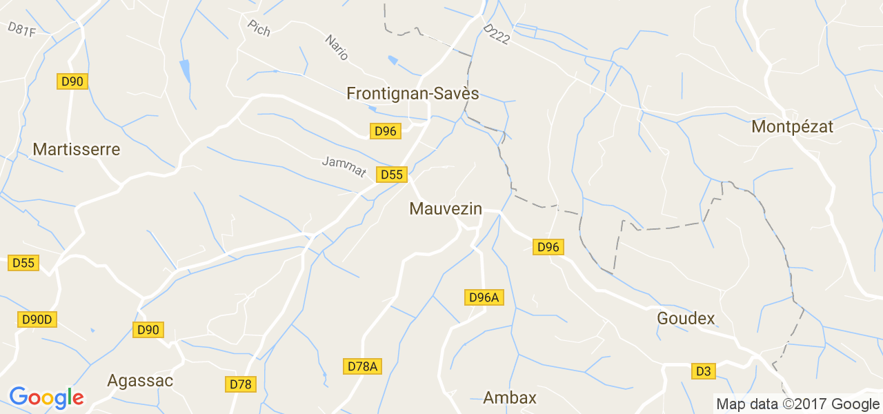 map de la ville de Mauvezin