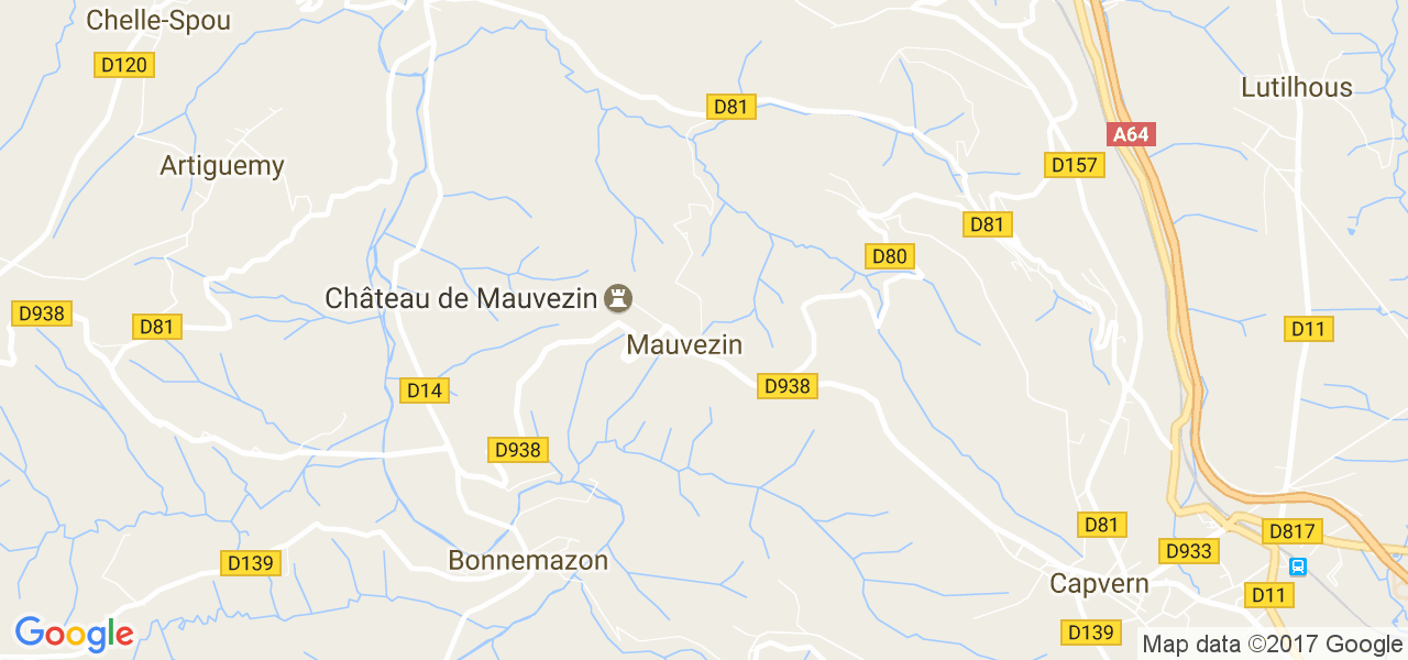 map de la ville de Mauvezin