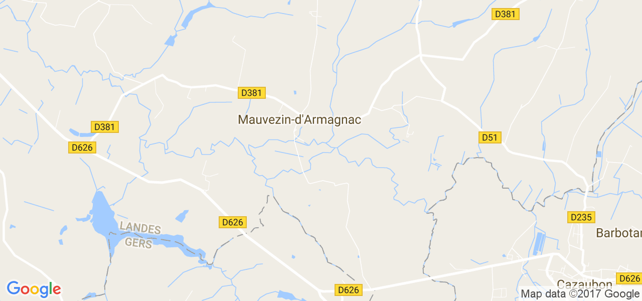 map de la ville de Mauvezin-d'Armagnac