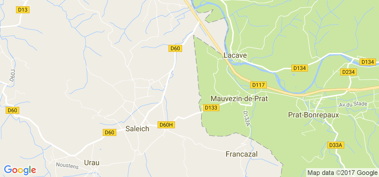 map de la ville de Mauvezin-de-Prat