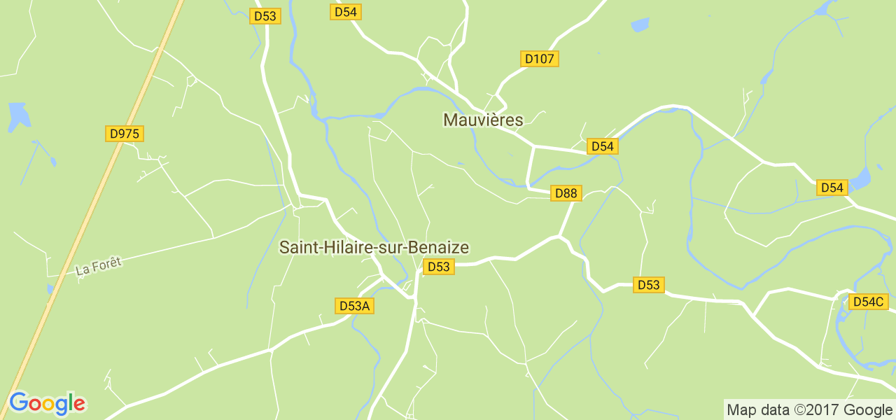 map de la ville de Mauvières