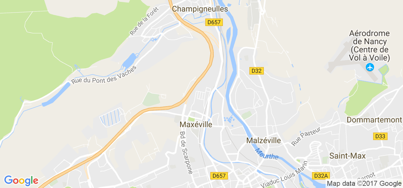 map de la ville de Maxéville