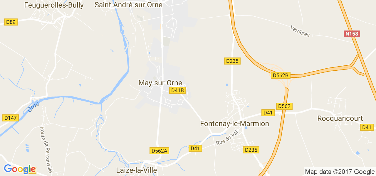 map de la ville de May-sur-Orne